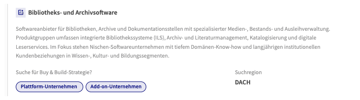 Investmentthese Bibliotheks- und Archivsoftware