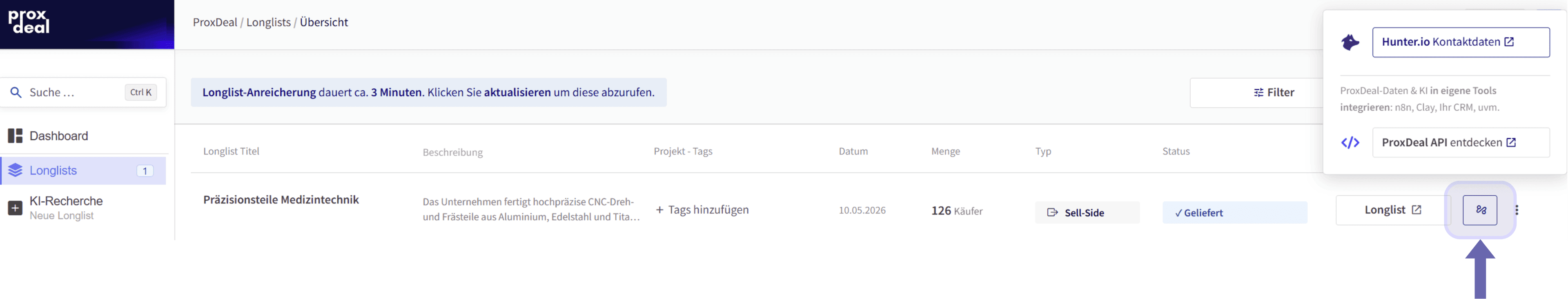 Bild aus Artikel: Sell-Side-Longlists erstellen