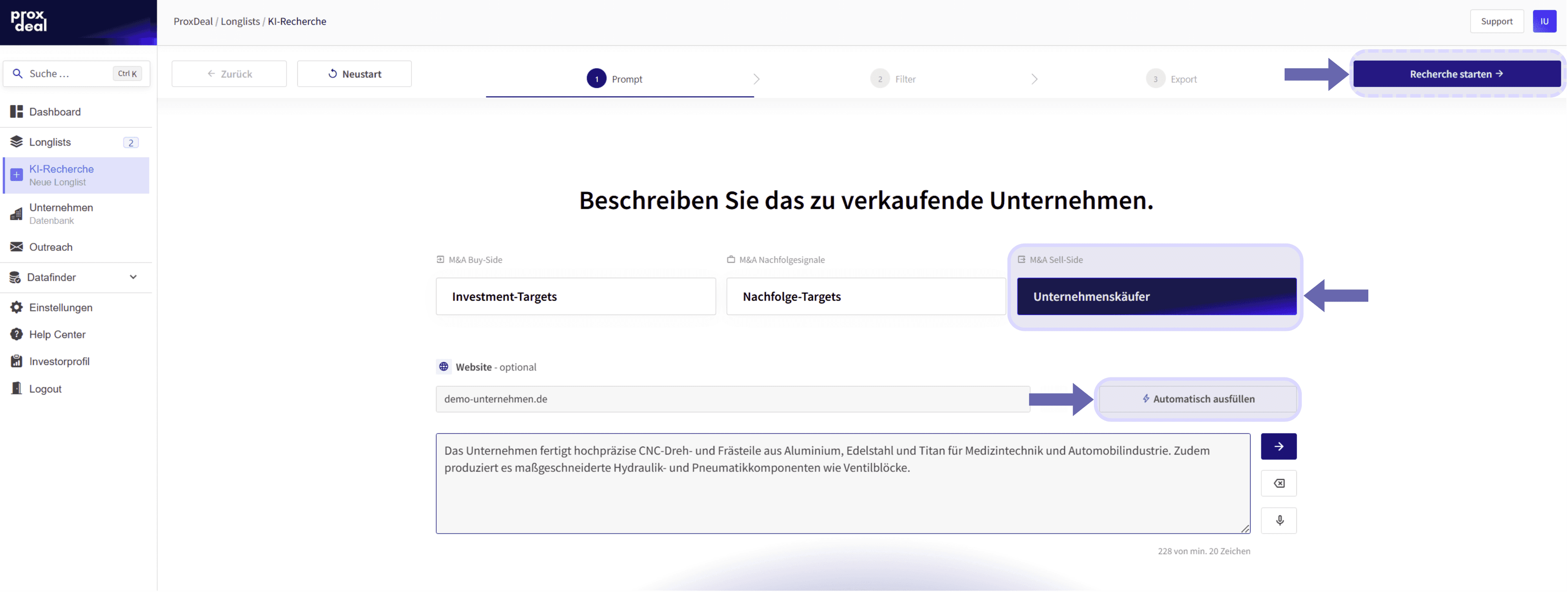 Bild aus Artikel: Sell-Side-Longlists erstellen