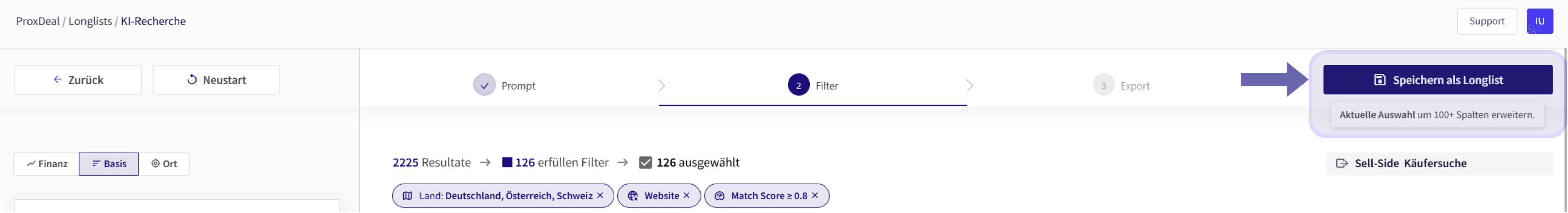 Bild aus Artikel: Sell-Side-Longlists erstellen