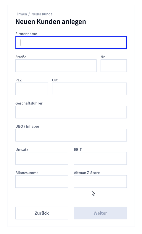 CRM-Anreicherung: Neuen Kunden anlegen — Felder werden automatisch über die ProxDeal-API befüllt